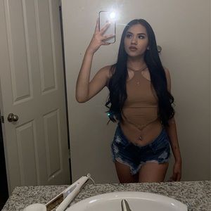 Light brown crop top